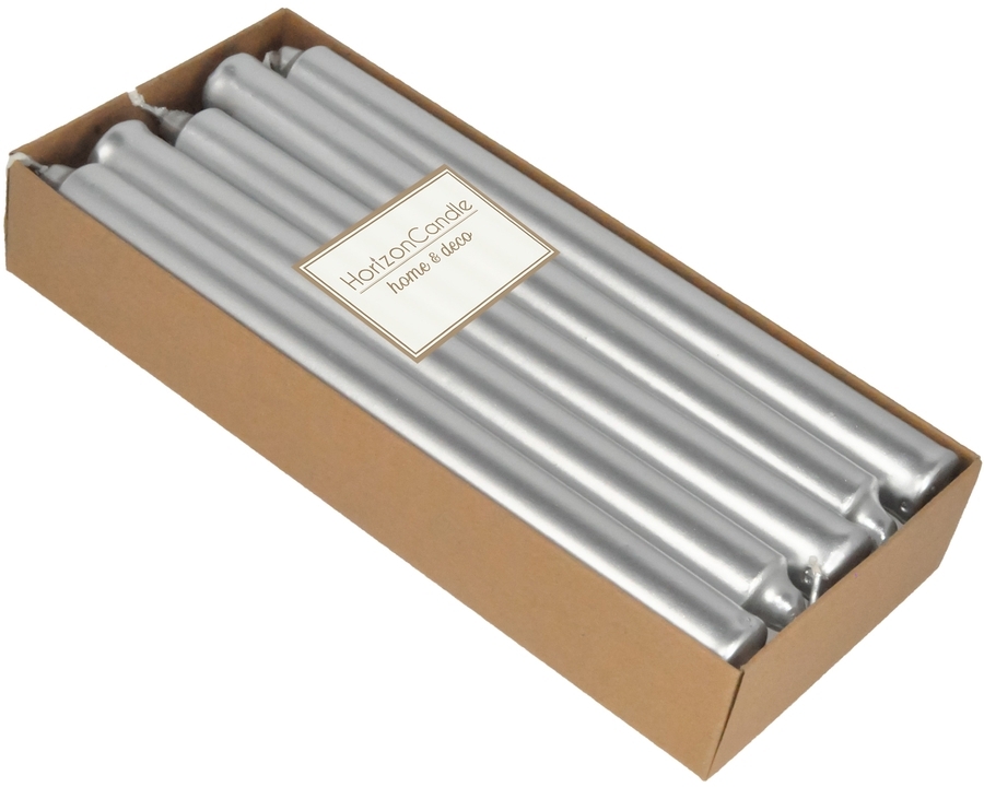 91017950 Свеча Horizon Candles цилиндрическая высота 230 мм d 20 мм 10 шт/уп серебряная STLM-0443347 MIR LIGHT