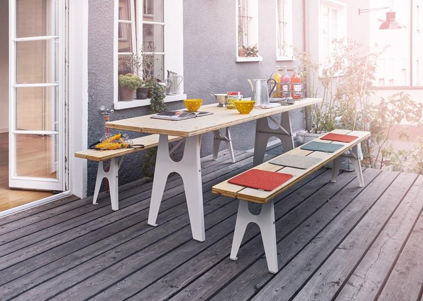 Richard Lampert Скамейка из дерева и стали Ludwig sun-id-1374849 - Вид №4