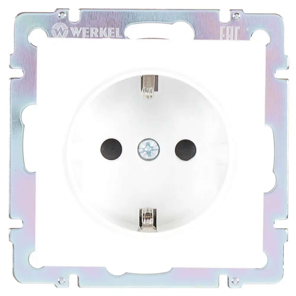 Розетка WERKEL с защитными шторками и заземлением 17782037