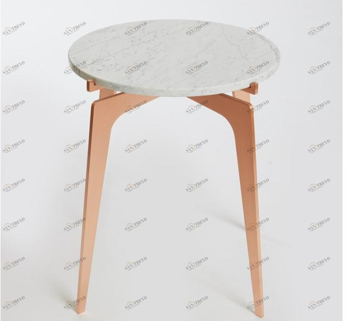 GABRIEL SCOTT Высокий круглый мраморный журнальный столик Prong sun-id-1449267