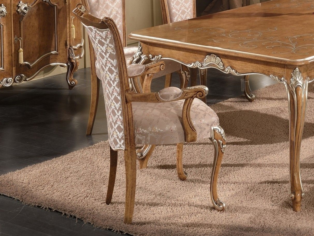 Стул с подлокотниками из дерева и ткани SCAPPINI & C 35th Anniversary ARCH-00107258