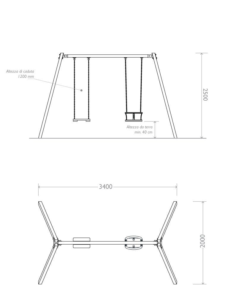 Переработанные пластиковые качели EUROCOMITALIA ALTALENA MISTA ARCH-00063932 - Вид №3