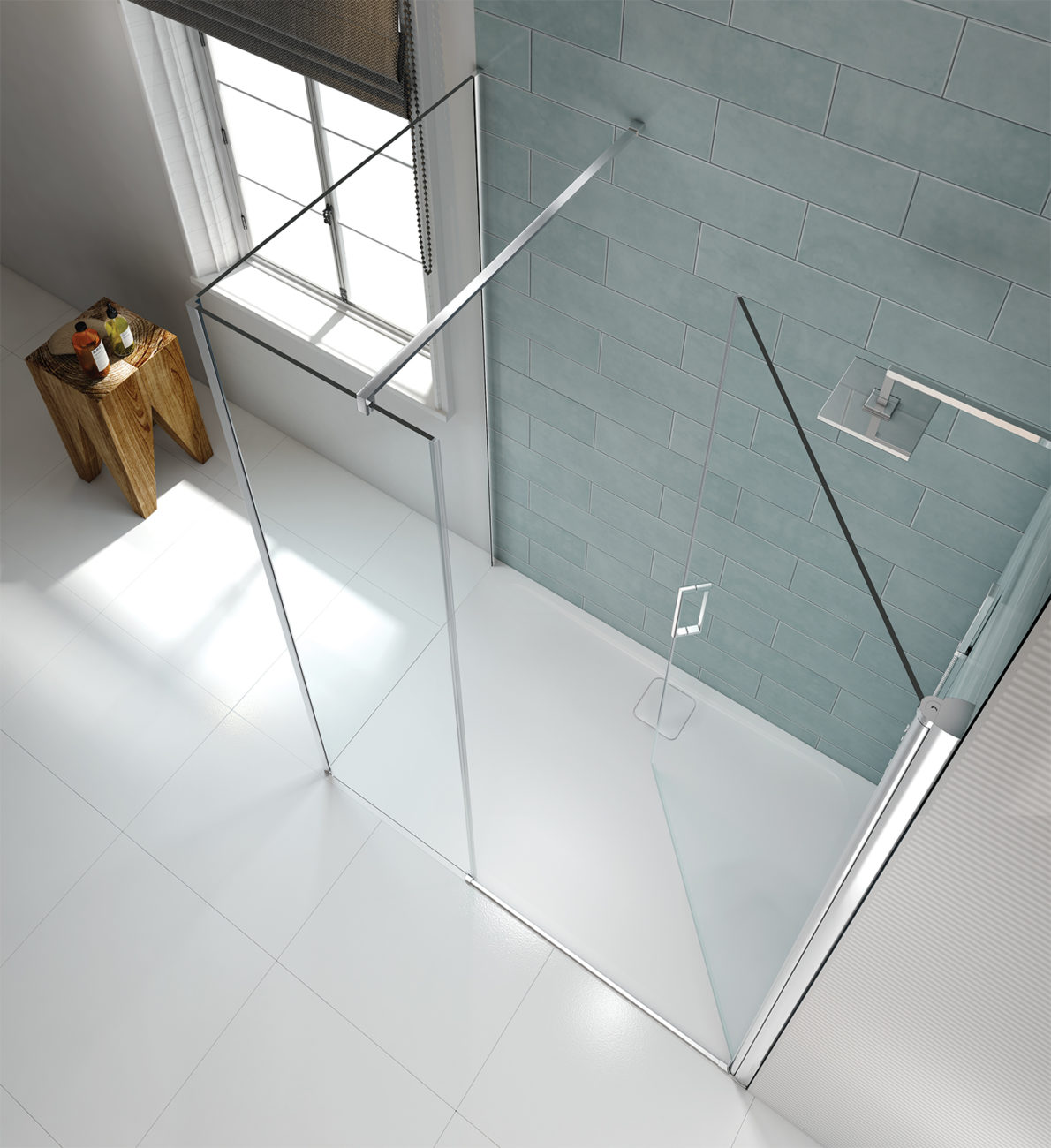 Дверь душевая для установки с боковой панелью S8FPI1102H Merlyn Pivot Хромированный  - Вид №3