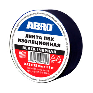90671887 Изолента 15 мм х 9.1 м черная STLM-0332188 ABRO