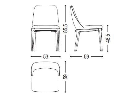 Мягкий стул из ткани Riva 1920 CLOE ARCH-00076932 - Вид №2