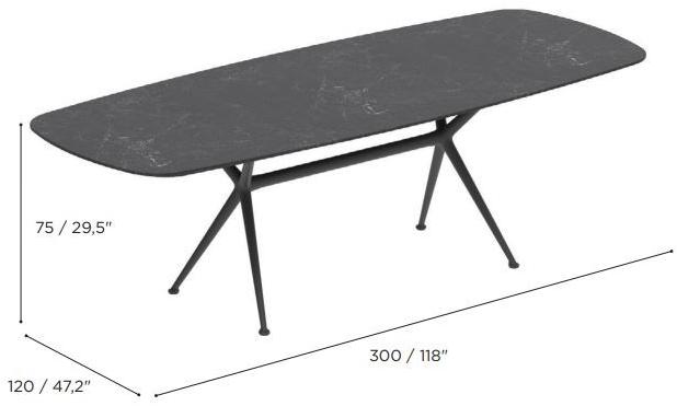 Royal Botania Прямоугольный керамический садовый стол Exes Exs300 - Вид №2