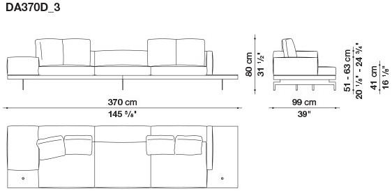 B&B Italia 3-х местный тканевый диван с шезлонгом Dock sun-id-1355318 - Вид №141