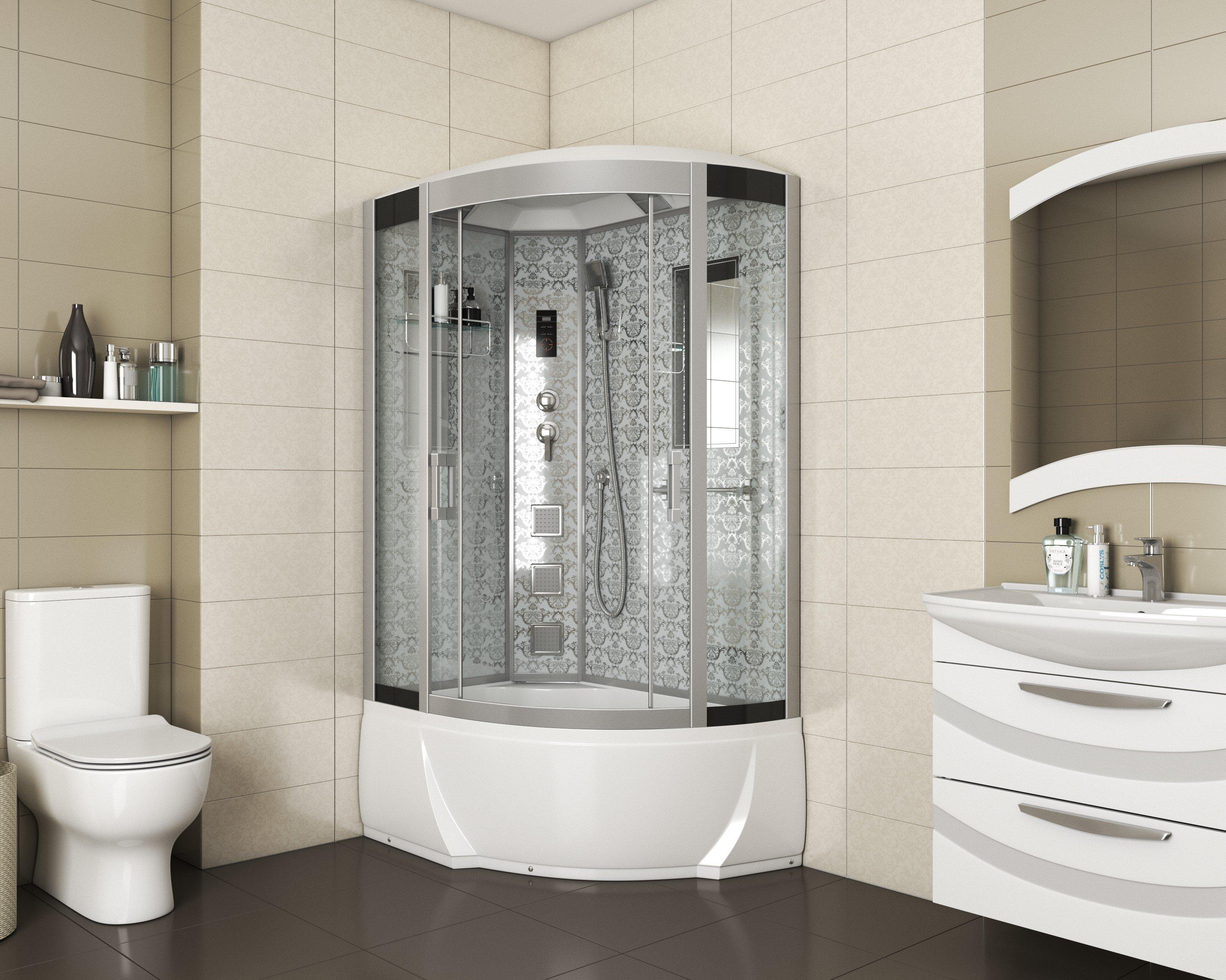 Душевая кабина NG-7712WL (800x1200х2150) высокий поддон стенки БЕЛЫЕ Niagara Luxe - Вид №1