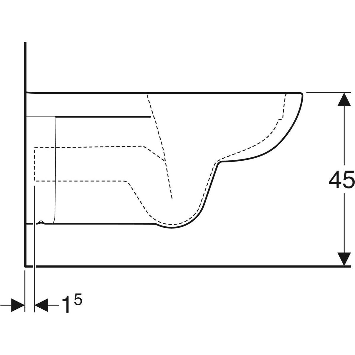 Подвесной туалет в витрине Geberit Selnova ARCH-00145975 - Вид №2