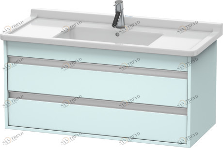 KT664500909 Тумбочка подвесная Ketho #KT6645 1000 x 455 мм Светло-голубой матовый декор Duravit