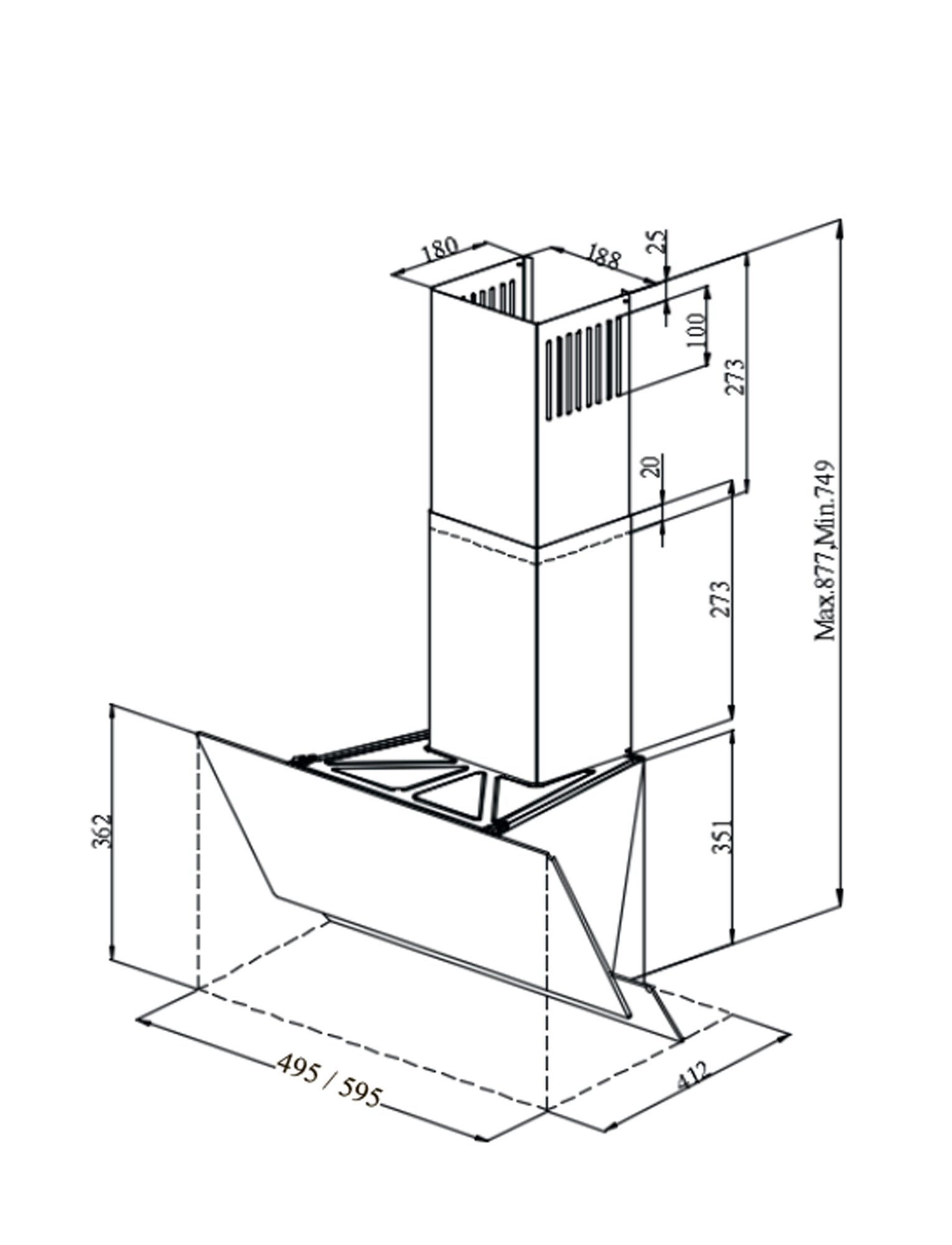 9903480 Вытяжка наклонная Monsher STELLA 60 Blanc белый/белый STDN-0001320 - Вид №3