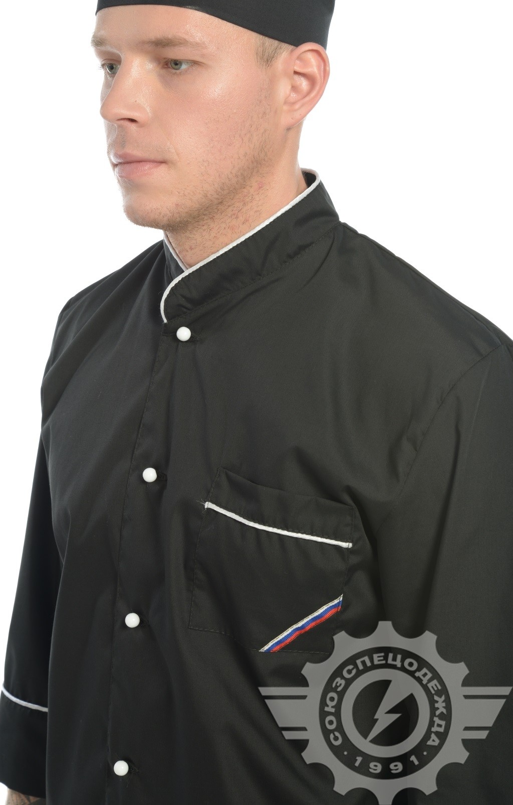 69105 Куртка поварская "Люкс-Лайт" черная  Повар  размер 56-58/170-176 Спецодежда  - Вид №4