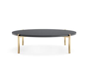 Круглый журнальный столик из нержавеющей стали и дерева