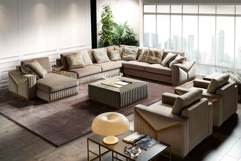 Former In Italia Модульный угловой диван в бархате Tivoli sun-id-1475151 - Вид №3