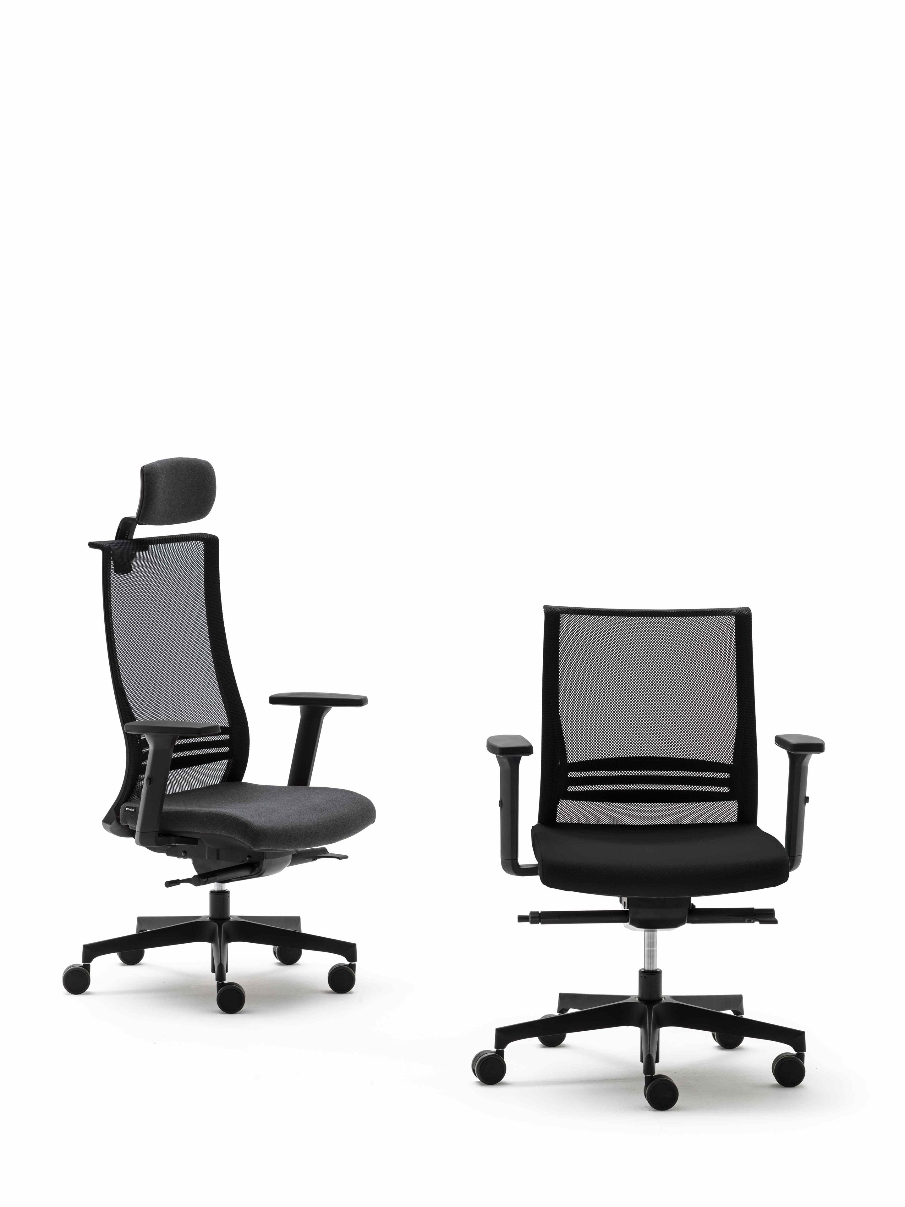 Тканевый регулируемый по высоте рабочий офисный стул с колесами Bralco Hub ARCH-00143133 - Вид №1