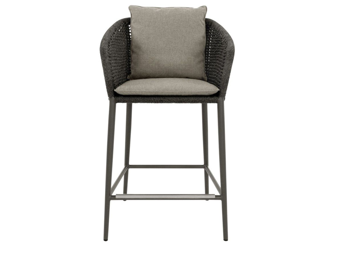 Табурет из морской веревки и алюминия с подлокотниками JANUS et Cie Knot ARCH-00021697 - Вид №1