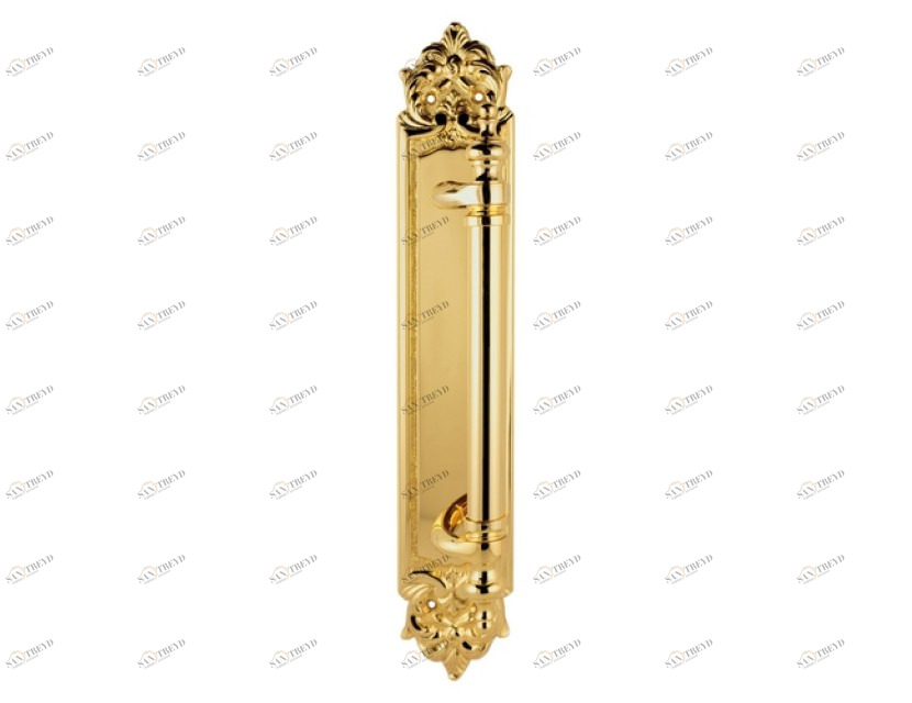 0M3802.000.01 Ручка дверцы на пластине Золото 24К Mestre 