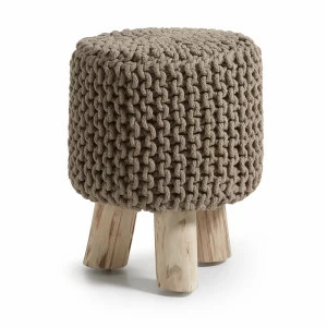 Табурет мягкий на трех ножках коричневый 41 см Sleek BARCELONA DESIGN  151624 -