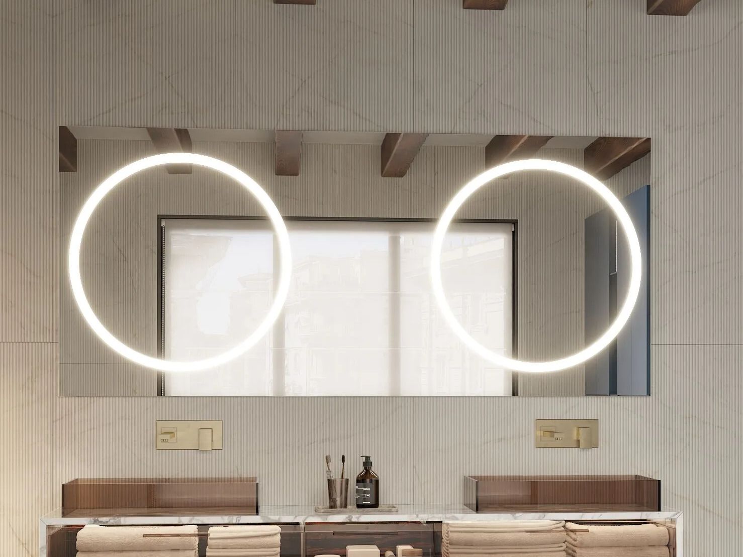 Зеркало для ванной со встроенным освещением MOMA Design Mirr outline ARCH-00069098