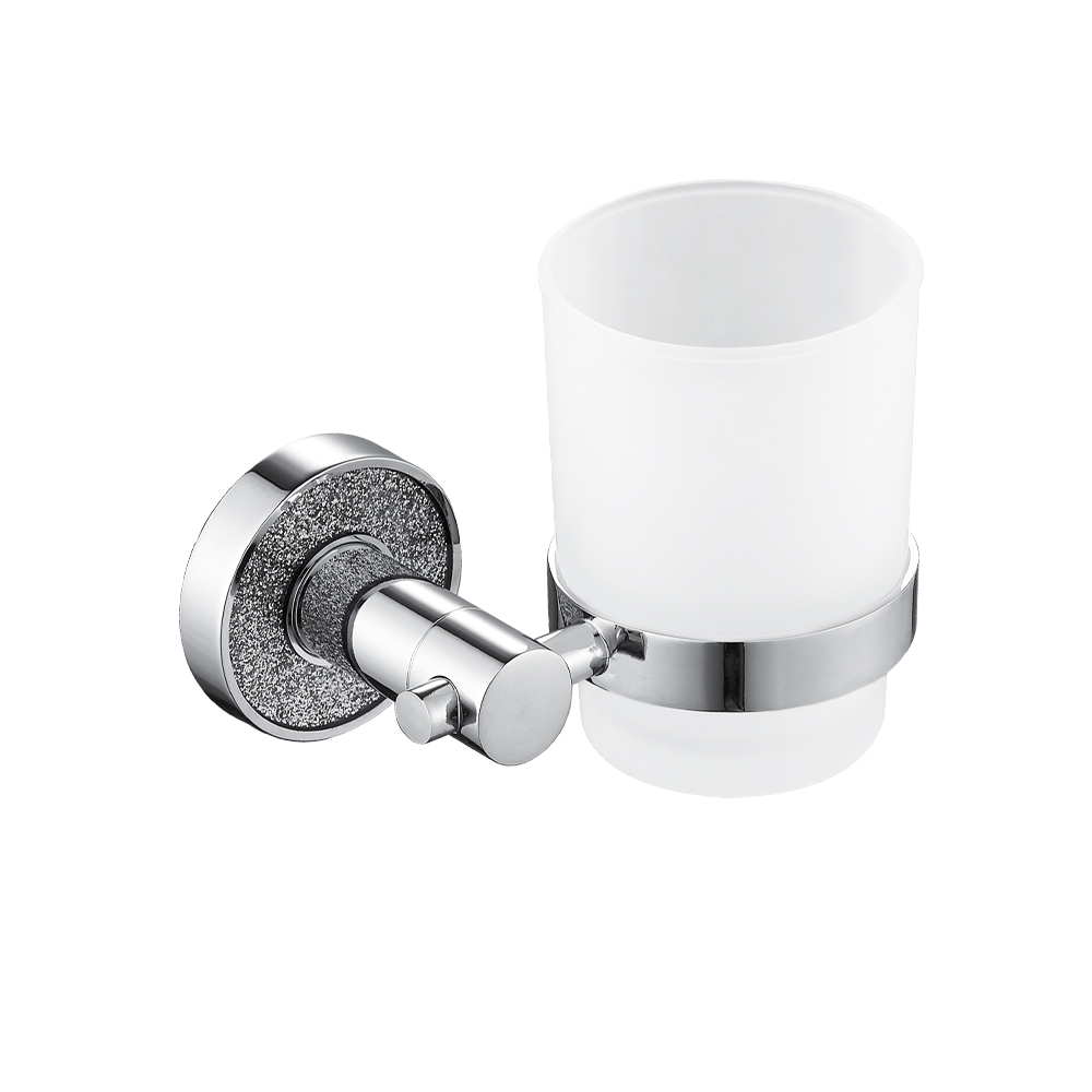 GFmark - Стакан стеклянный с креплением к стене, крепление с АЛМАЗНОЙ КРОШКОЙ, код: 4806 