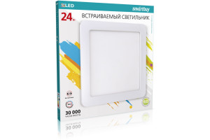 16484271 Встраиваемый светильник LED DL Square-24w, 4000K, IP20 SBL-DLSq-24-4K Smartbuy