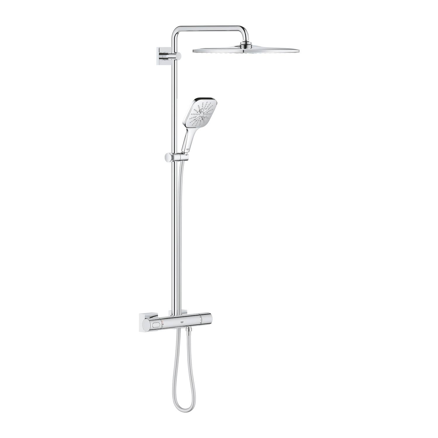 Душевая система GROHE Rainshower SmartActive 310 Mono Cube, квадратный, 1 режим струи, с термостатом, хром (26649000)