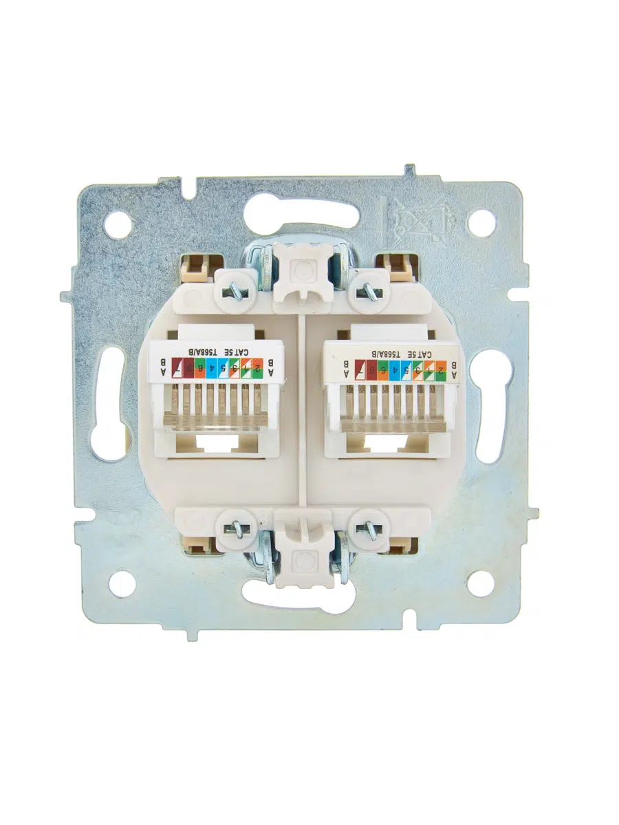 ASTI Розетка компьютерная двойная крем механизм LEZARD 7081-0388-141 - Вид №1