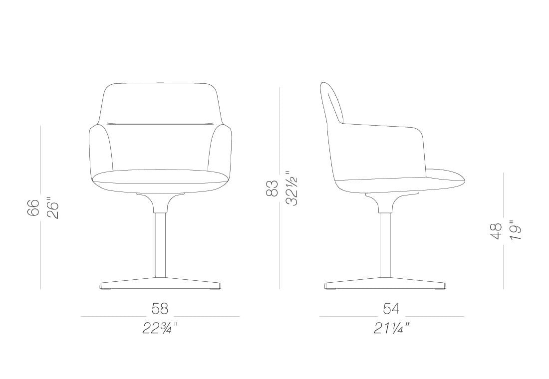 Тканевый стул с подлокотниками Lapalma фольга ARCH-00061753 - Вид №1