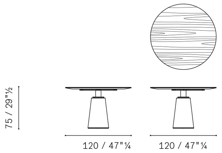 Круглый обеденный стол Poltrona Frau коллекция-столы и стулья ARCH-00034648 - Вид №3