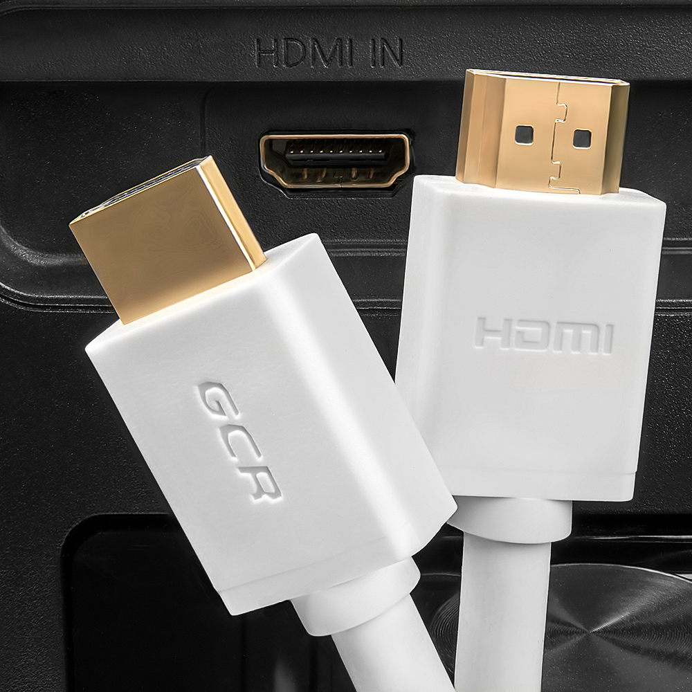 GCR-HM761-0.3m кабель 0.3m hdmi версия 2.0 hdr 4:2:2, ultra hd, 4k 60 fps 60hz/5k*30hz, 3d, audio, 18.0 гбит/с, 28/28 awg, od7.3mm, тройной экран, белый, Greenconnect Santreyd  - Вид №4