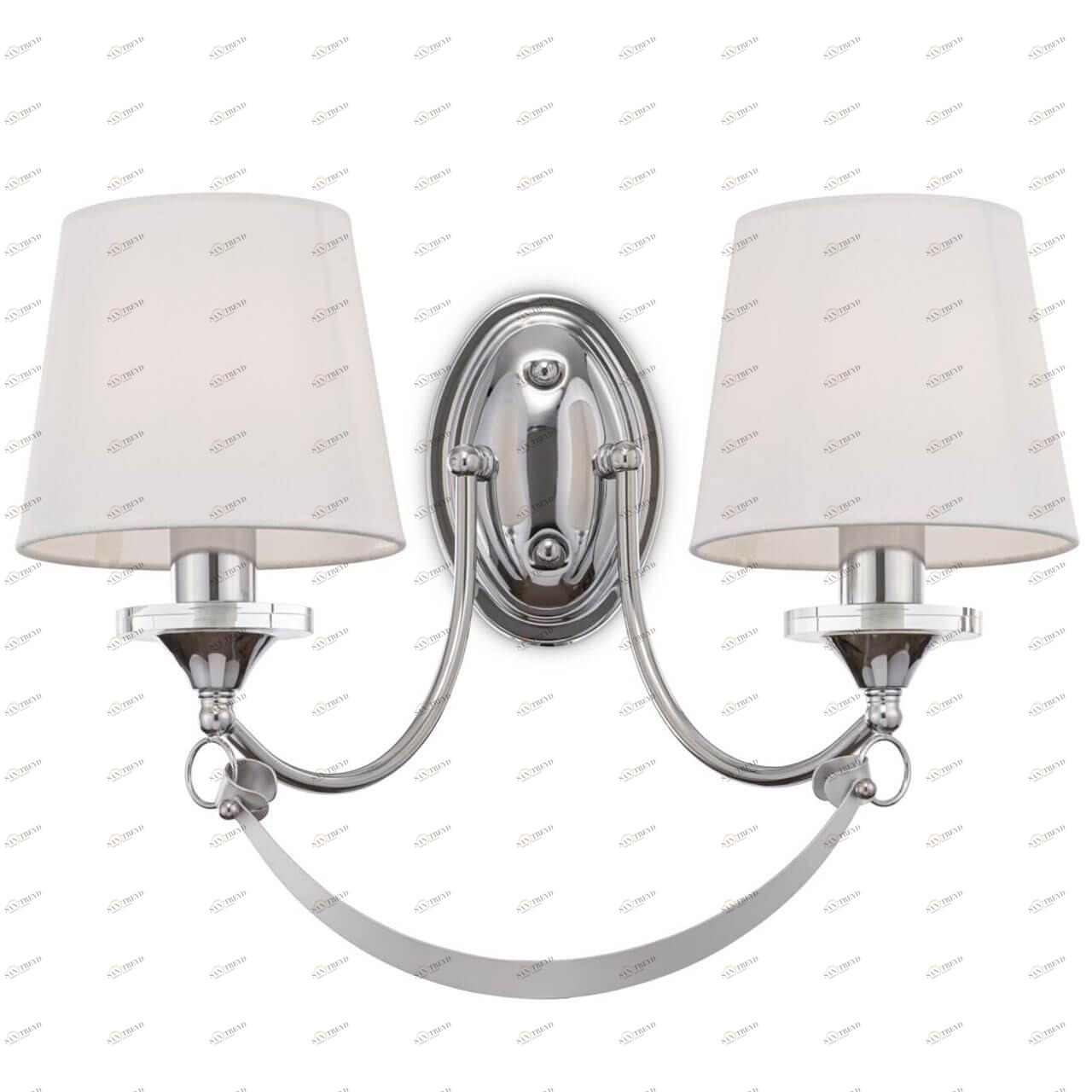 Бра металлическое с абажуром на 2 лампы белое Ariana FR5081WL-02CH FREYA ARIANA 00-3931805 Белый;серебро 