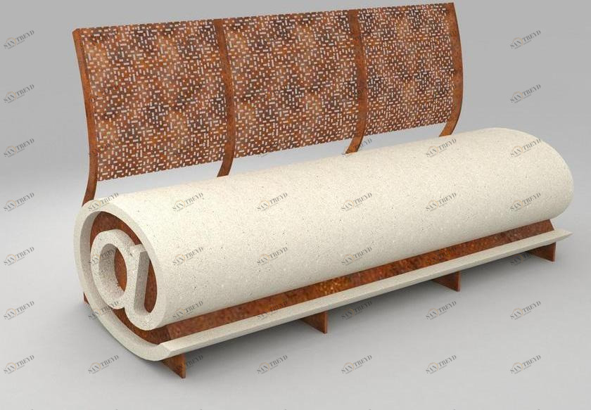 Manufatti Viscio Реконструированная каменная скамья со спинкой sun-id-1366442