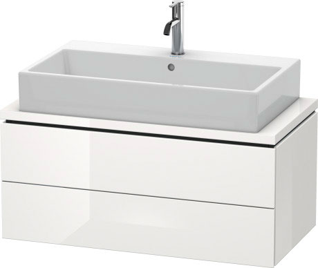 LC580804040 Тумбочка для компактной консоли L-Cube #LC5808 920 x 477 мм Черный глянцевый лак Duravit - Вид №2