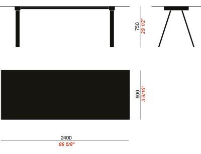 COLOS Прямоугольный стол из HPL и каркас из окрашенной стали Vu sun-id-1410662 - Вид №3