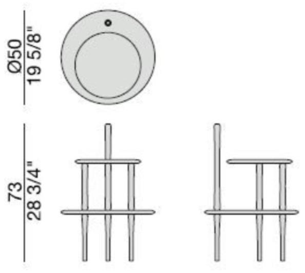 Porada Круглый деревянный журнальный столик Iron sun-id-1365130 - Вид №2