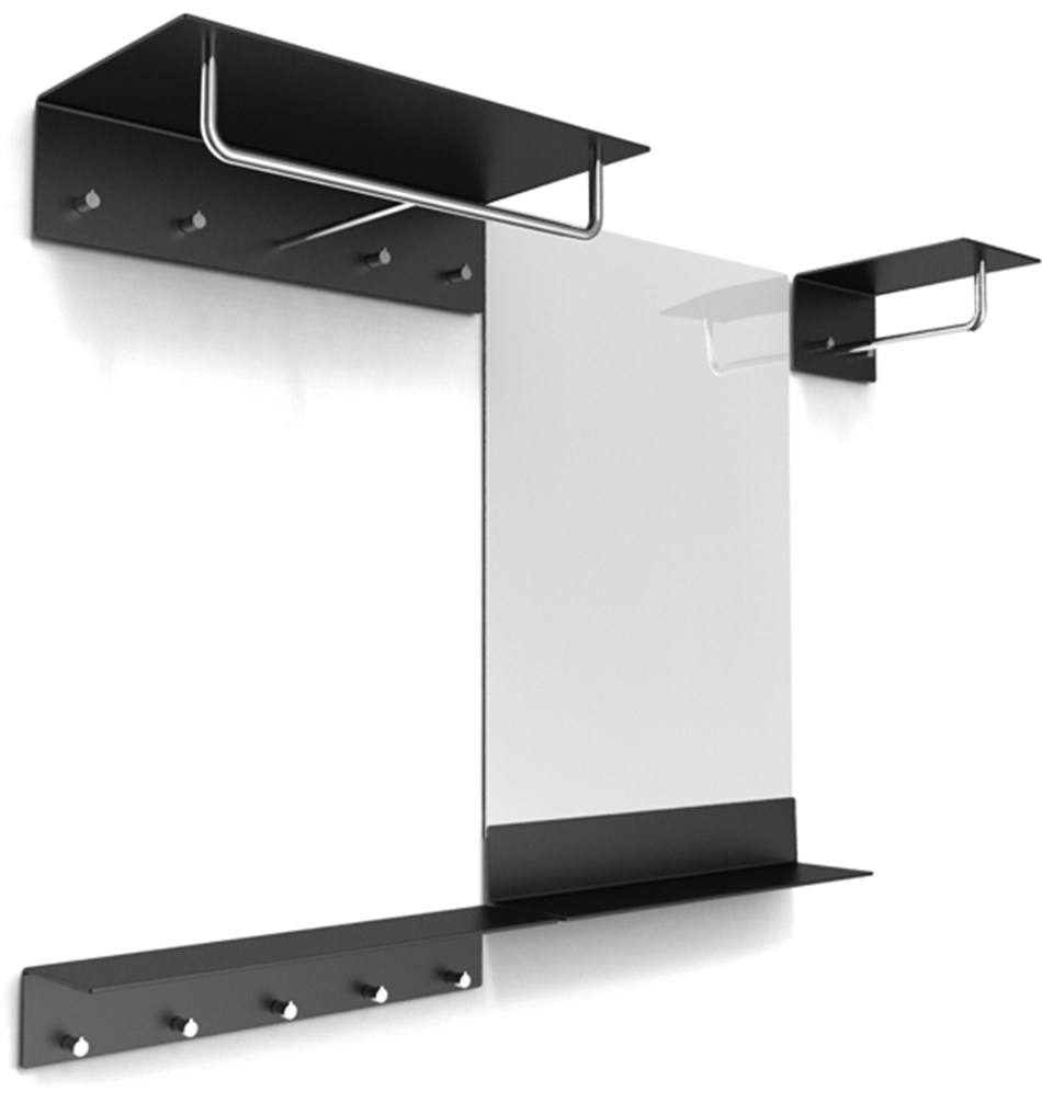 FROST Вешалка для верхней одежды UNU 200 » черная / полированная Алюминий / нержавеющая сталь Черный / полированный U4016-B  - Вид №1