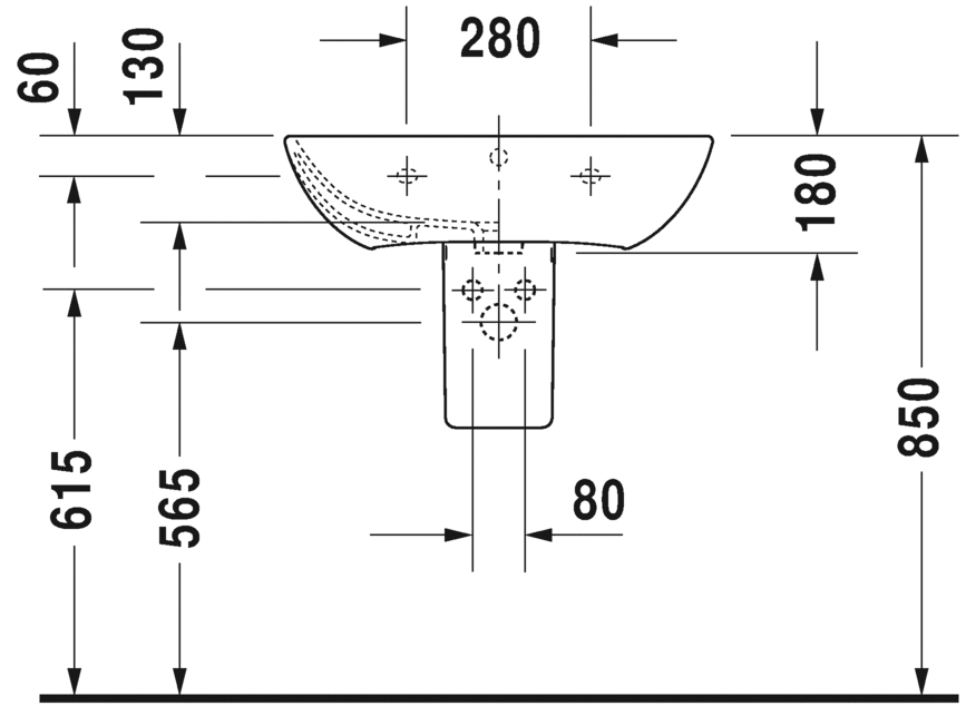 2335653200 Подвесная раковина настенная овальная Duravit ME BY STARCK - Вид №3