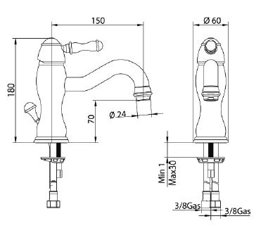 852820JJ00 Смеситель Bandini Antico Santreyd - Вид №1