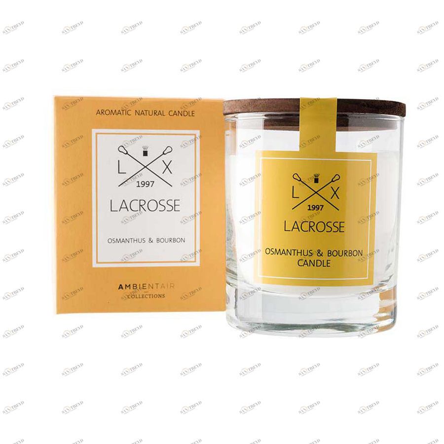 Свеча ароматическая в стекле "Османтус & Бурбон" AMBIENTAIR  00-3880984 Желтый 