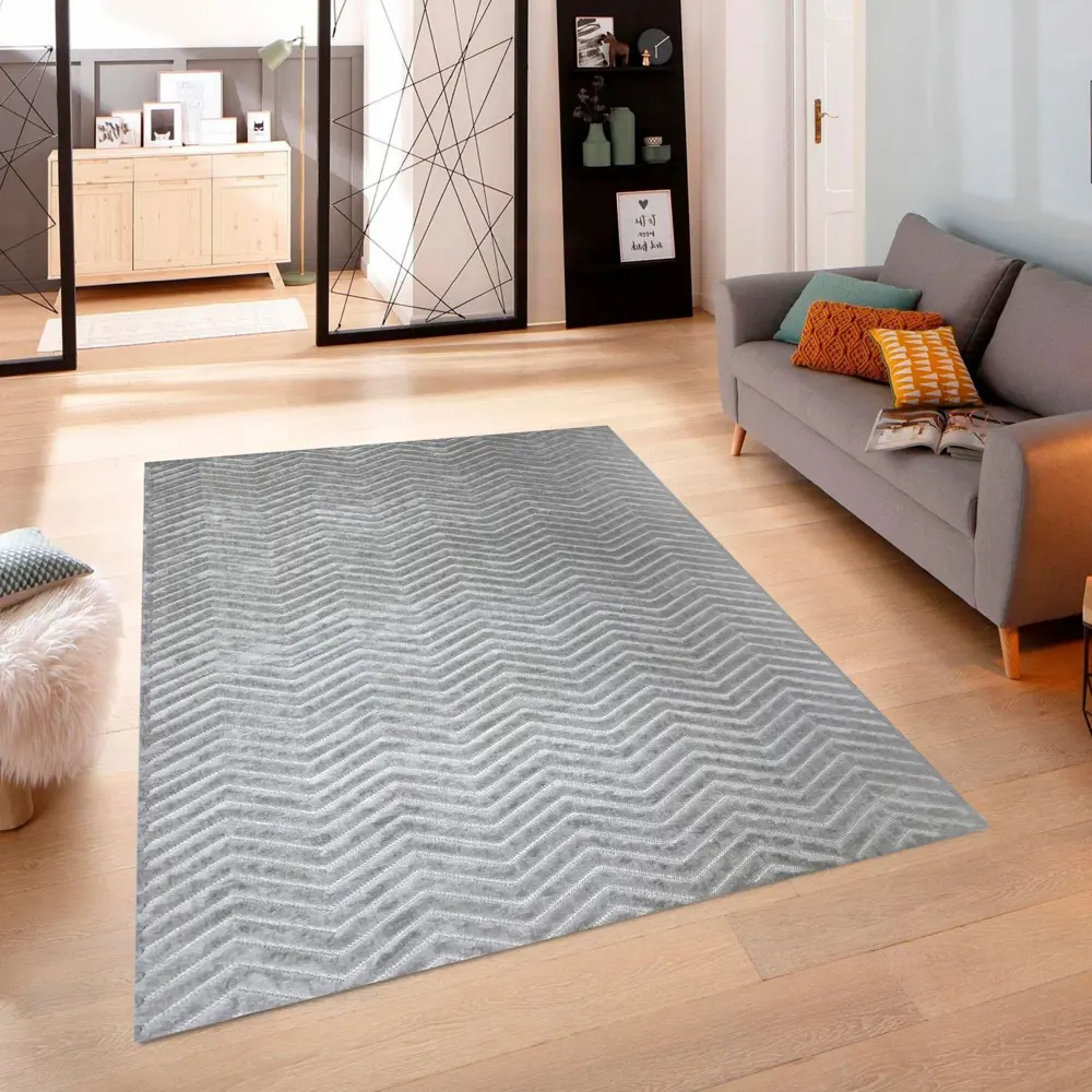 CTIM Ковер «Луна» 160x230 см с рельефным ворсом, серый 89360172