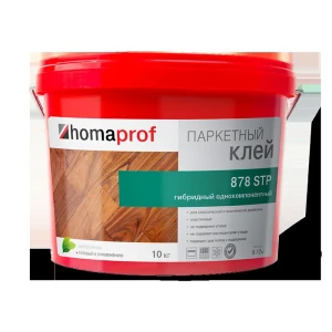 91525126 Клей монтажный полимерный Homaprof 878 STP гибридный для приклеивания деревянных покрытий 10 кг STLM-0890615