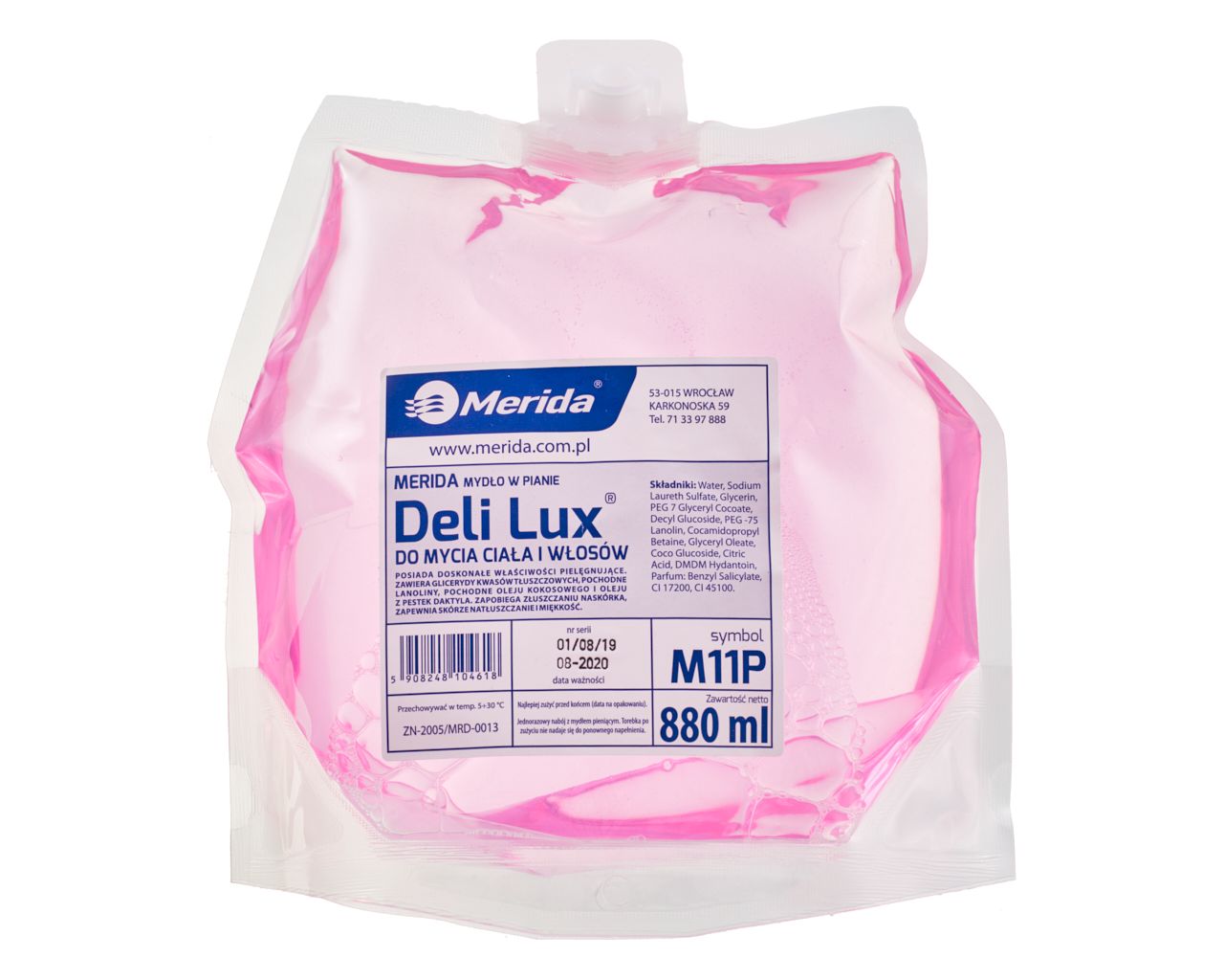 M11P DELI LUX пенное мыло, сменный блок 880 мл, аромат наоми Merida 