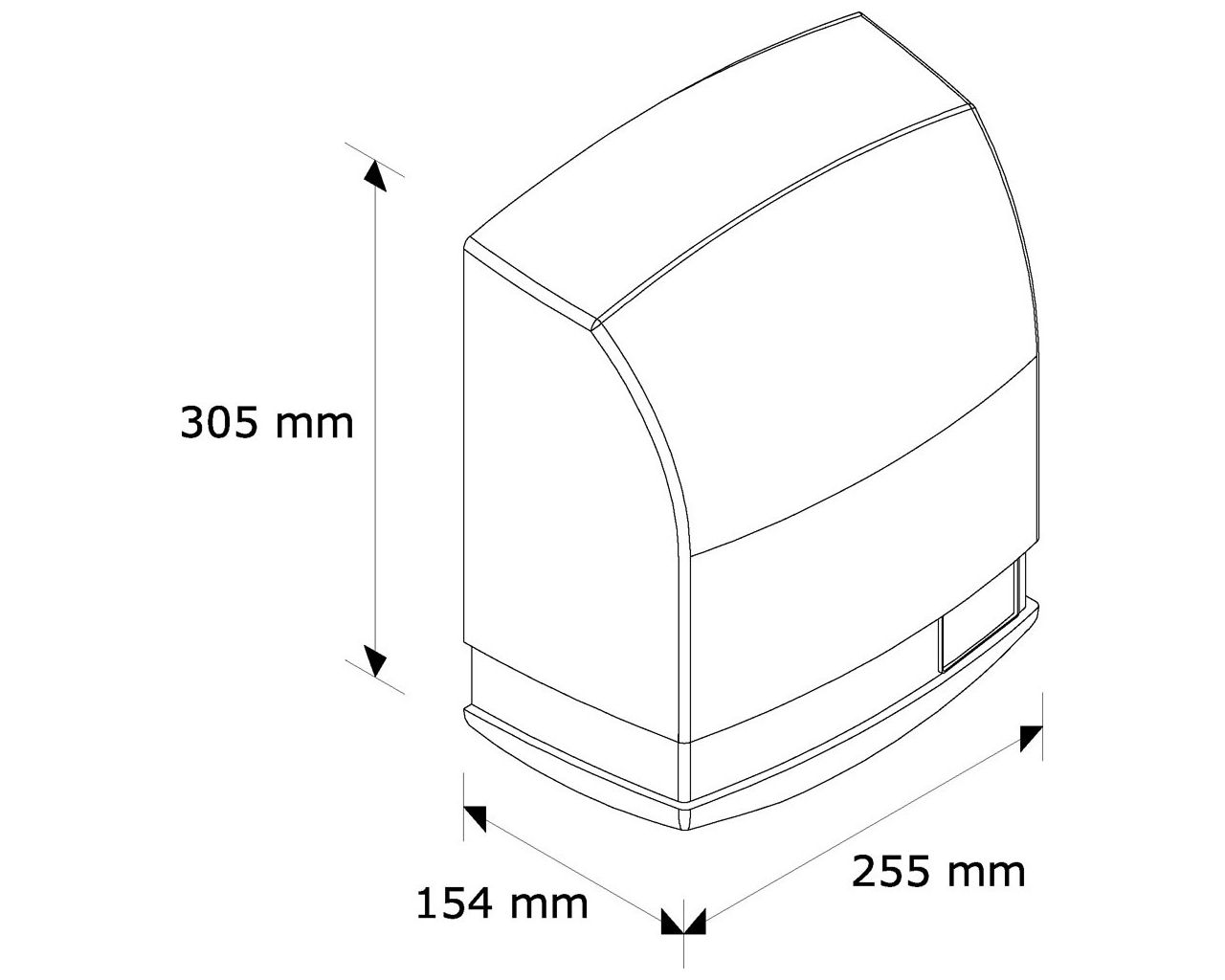 EJB196 Сушилка для рук PRIMA, корпус из термостойкого меламина, белый Merida  - Вид №1