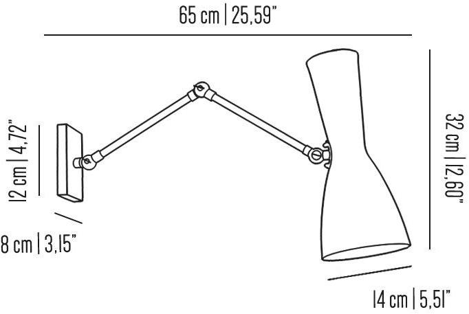 Il Bronzetto Настенный светильник из латуни с гибким кронштейном Wormhole Wor05 - Вид №4