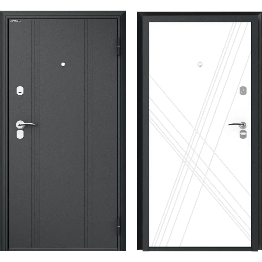 Дверь входная металлическая Оптим 98x205 см правая цвет белая графика DOORHAN STLM-2205706