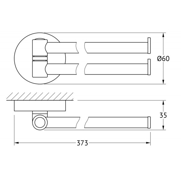 Держатель полотенец поворотный двойной 37 см Ellux ELEGANCE ELE 016 sun-id-561237 - Вид №1