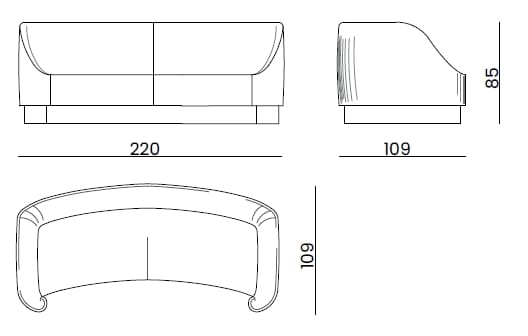 3-местный кожаный диван Bizzotto Italia Symphony-Infinity ARCH-00135192 - Вид №1