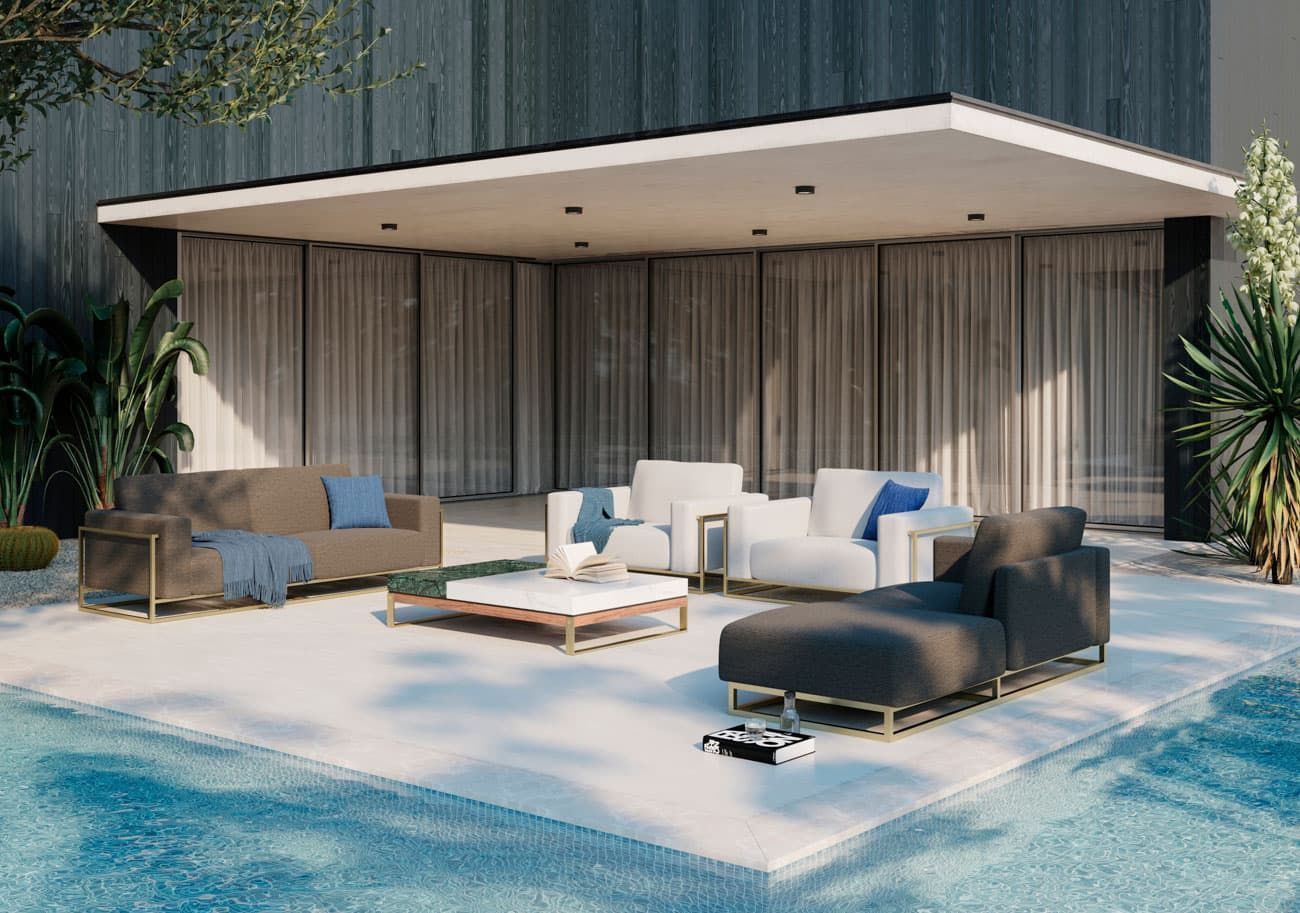 Прямоугольный садовый столик из каррарского мрамора Formitalia MERGUI ARCH-00077385 - Вид №2