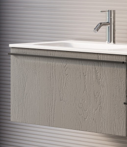 NI3612.12/TSP IBC Niky, тумба под раковину 120 (высокий ящик, ручка черная матовая), цвет тик структурный