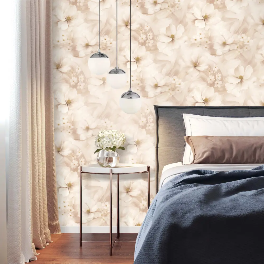 Обои флизелиновые Belvinil Апрель бежевые 1.06 м 1053-12 STLM-2161691 - Вид №4